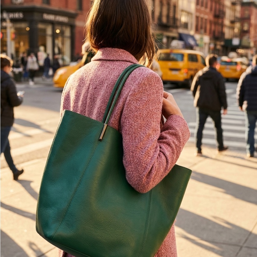 Anthropologie Vegan Leather Tote
Bucket Style w/small cosmetic pouch(removable). - Picture 4 of 7